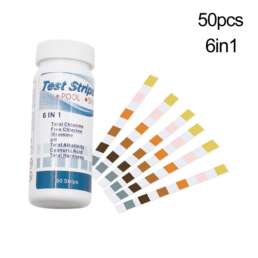 

Ph Test Strips 6 In 1 Pool And Spa Water Quality Test Strips Measuring Paper