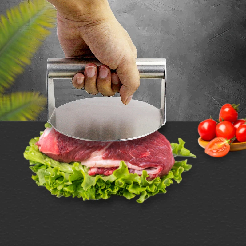 

Stainless Steel Burger Press Non-Stick Grill Burger Mold Tools Portable Hamburger Meat Press for Household Kitchen Cooking Tool
