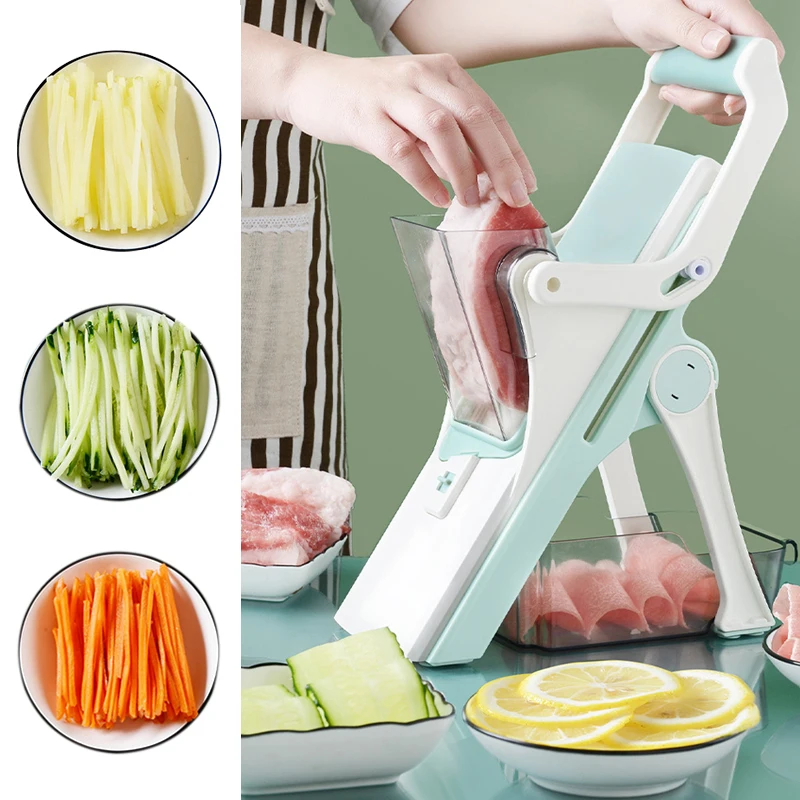 

5-in-1 Manual Vegetable Slicer Cutter Multifunctional Food Chopper for Fruit Meat Vegetable Mandoline Kitchen Tools Gadgets