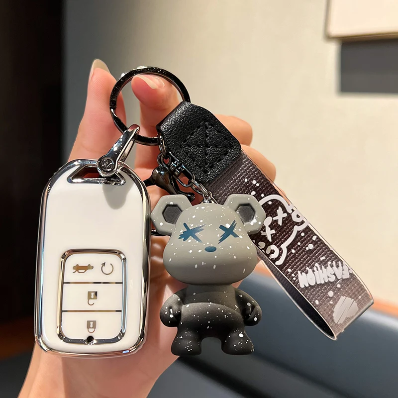 

TPU Car Remote Key Case Cover Shell For For Honda CRV Civic CR-V Fit Accord HR-V HRV City Odyssey XR-V Keychain Men Accessories