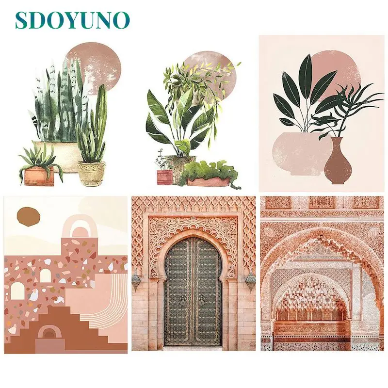 

SDOYUNO Paint By Number Desert DIY Pictures By Numbers Kits Drawing On Canvas Hand Painted Painting Art Gift Home Decor