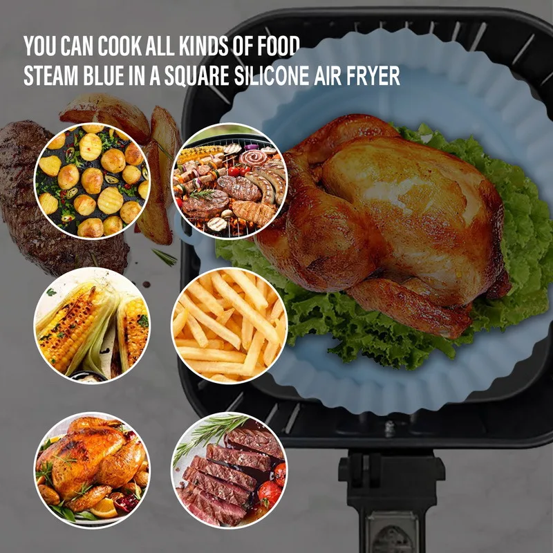 14/18cm Air Fryers Oven Baking Tray Fried Pizza Chicken Basket Mat Airfryer Silicone Pot Round Replacemen Grill Pan Accessories - купить по