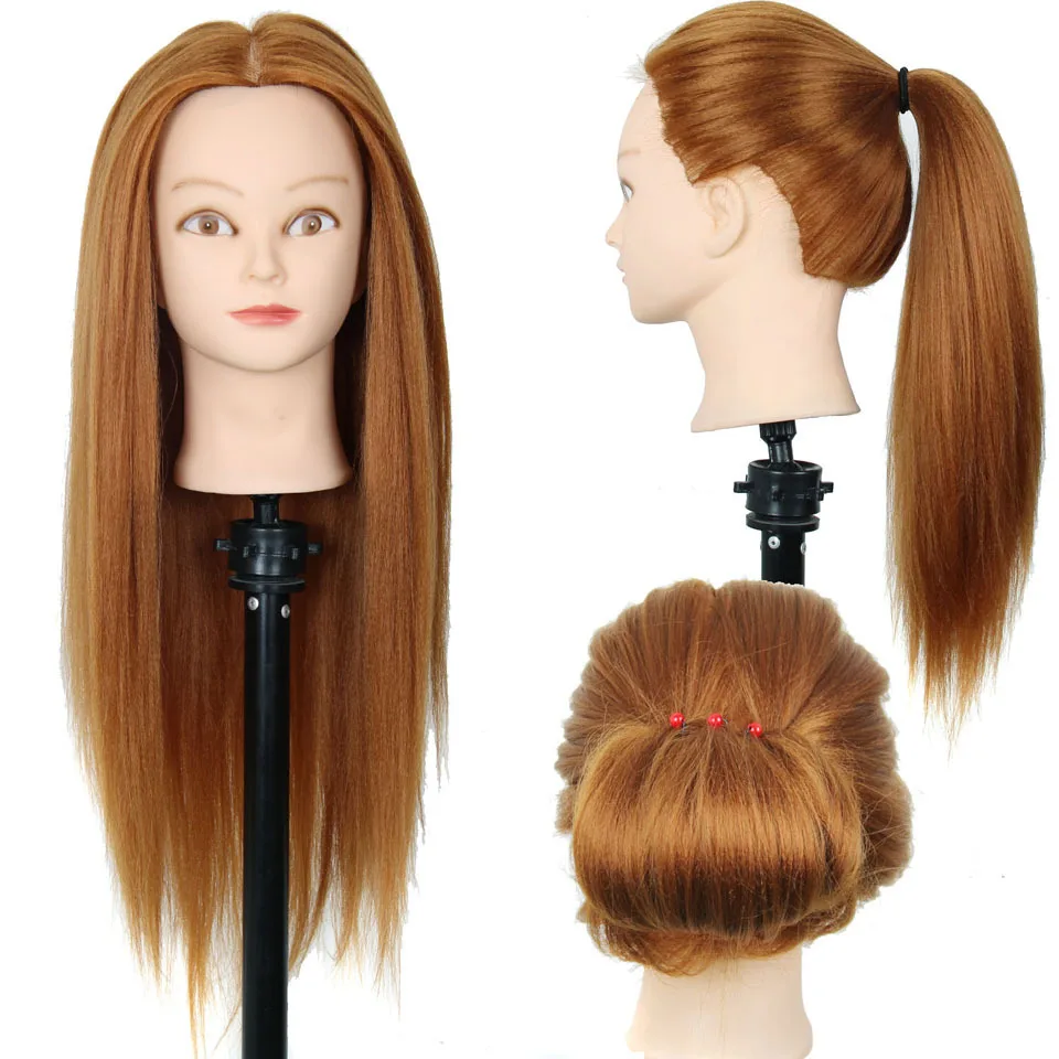 

Hairdressing Practice Training Head Yaki Synthetic Hair Doll Cosmetology Mannequin Heads Women Hairdresser Manikin Sale