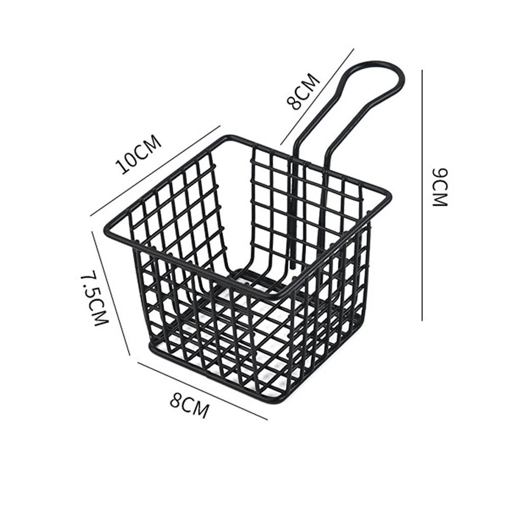 

Stainless Steel Fry Baskets Chips Presentation Basket Strainer Food Container Kitchen Tool Cooking French Fries Basket Tableware