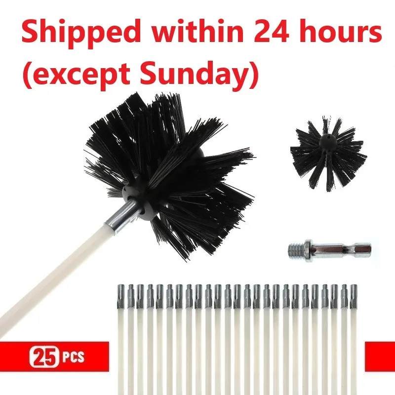 Вращающаяся щетка для дымохода 150 мм длинная ручка гибкий стержень сушильной