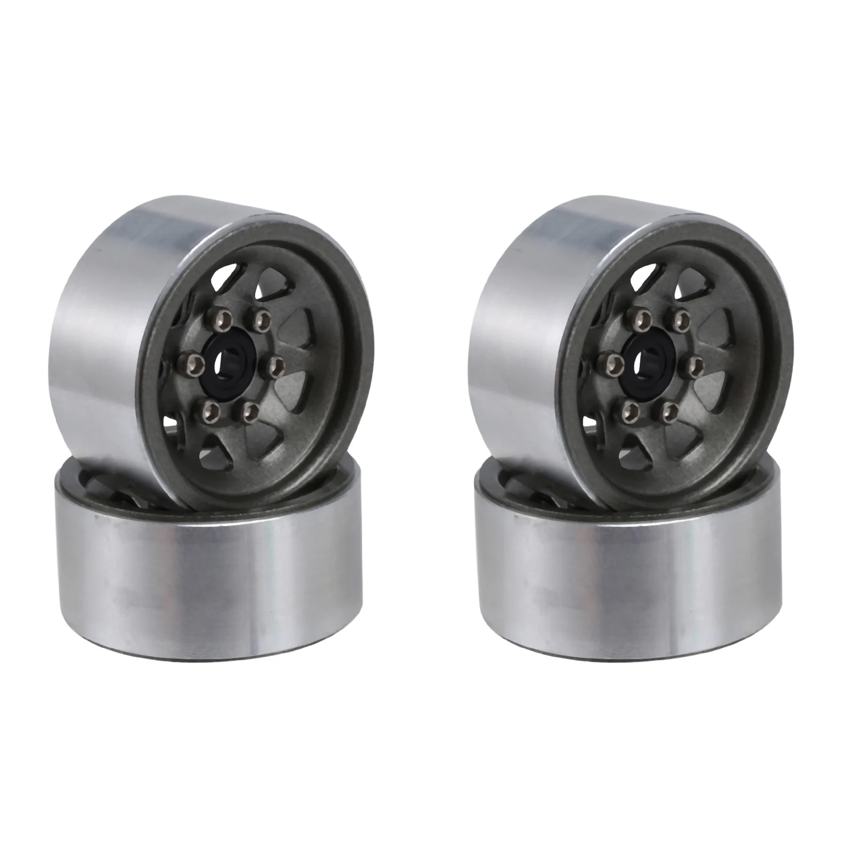 

Steel 1.0 Beadlock Wheel Rim Wheel Hub for 1/24 RC Crawler Car Axial SCX24 Deadbolt C10 Jeep Gladiator Bronco Titanium