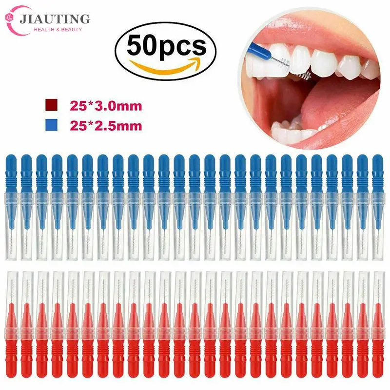 

50PCS/lot Flossing Head Soft Interdental Brush Eco-friendly Oral Hygiene Dental Toothpick Tooth Pick Brush Teeth Cleaning Tooth
