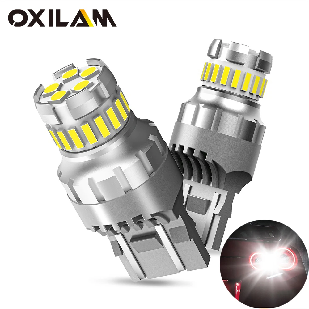OXILAM 2Pcs 7443 W21W LED Canbus WY21W W21/5W Tail Reverse Parking DRL Light for Car Golf 4 5 6 7 Mk4 Passat B6 B8 206 Fiat 500