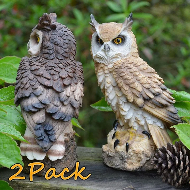 

Creative Owl Garden Decoration Pastoral Resin Animal Crafts Bird Model Statue Anti-bird Garden Decoration