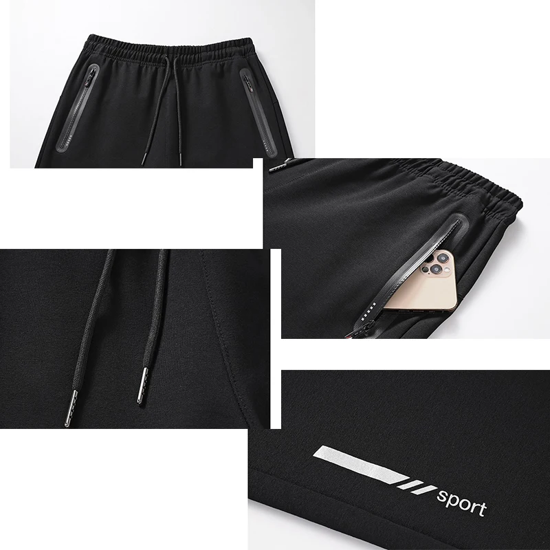 Men Sport Pants Running Pants With Zipper Pockets Training and Jogging Men Plus Size 7XL Fitness Pants For Cotton Men Sportwear