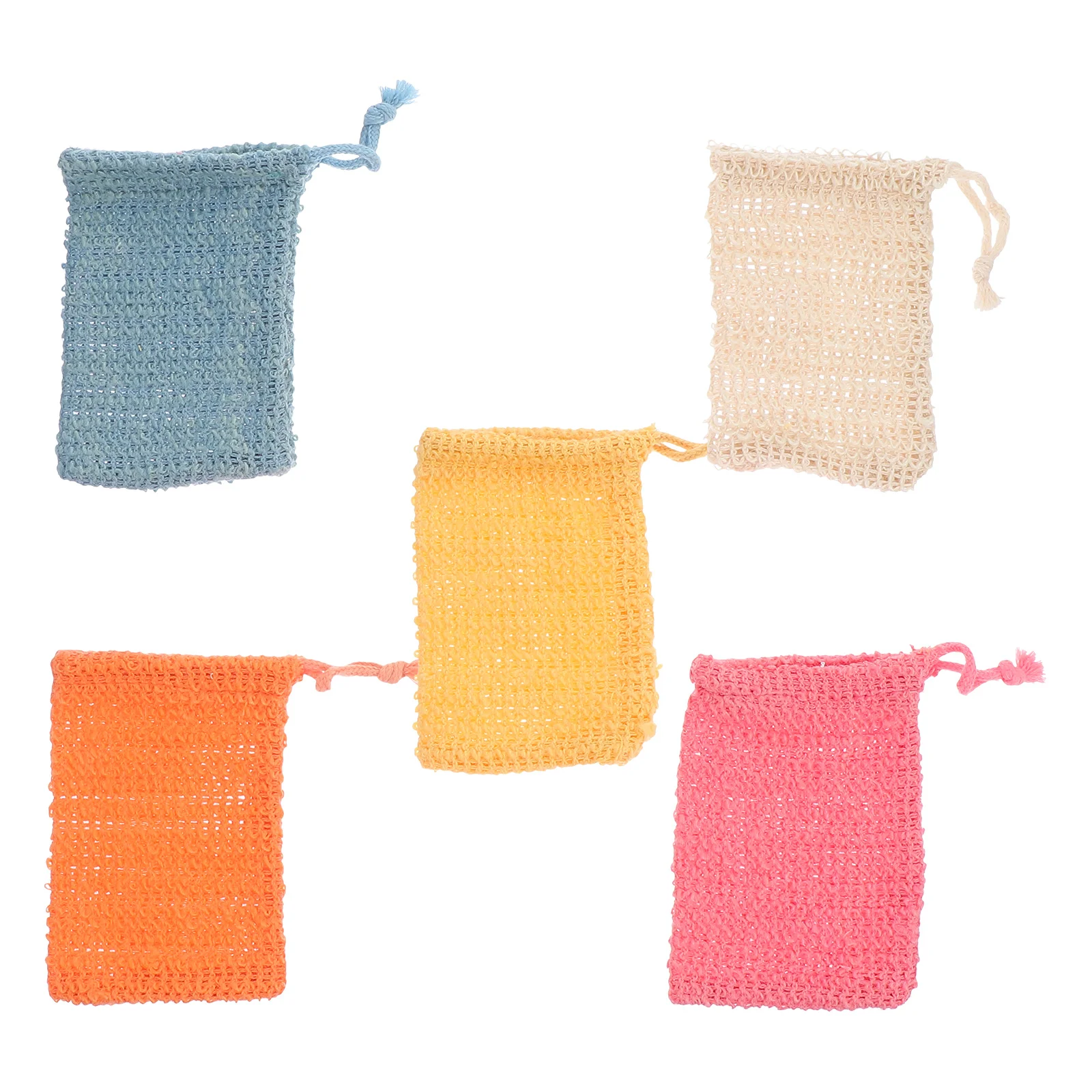 

5pcs Bath Soap Foaming Container Household Cotton Linen Soap Scrubber Bag Soap Foaming Bag for Skin Cleaning