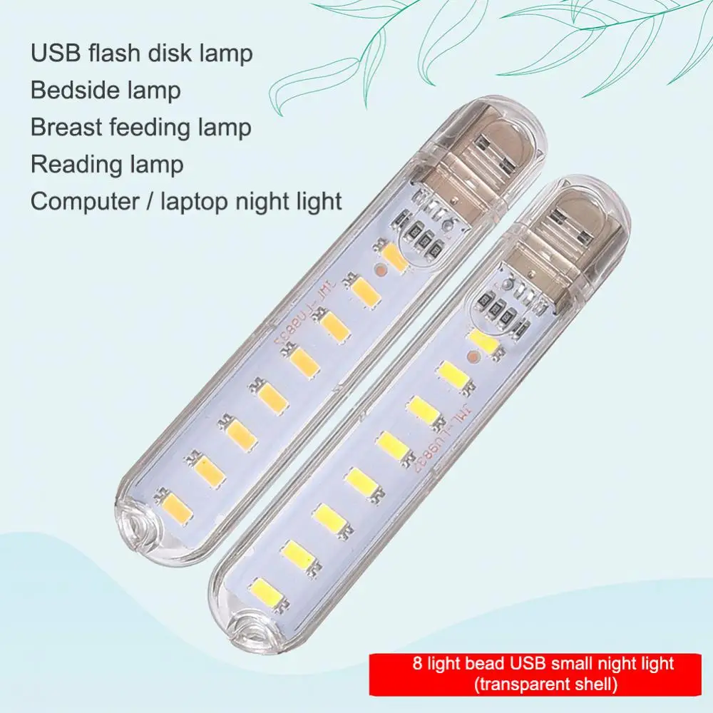 

Lamp 8leds Portable Night Lights Eye Protection 5v Table Lamp For Power Bank Pc Reading Book Lamp Led Book Light Mini 1pcs
