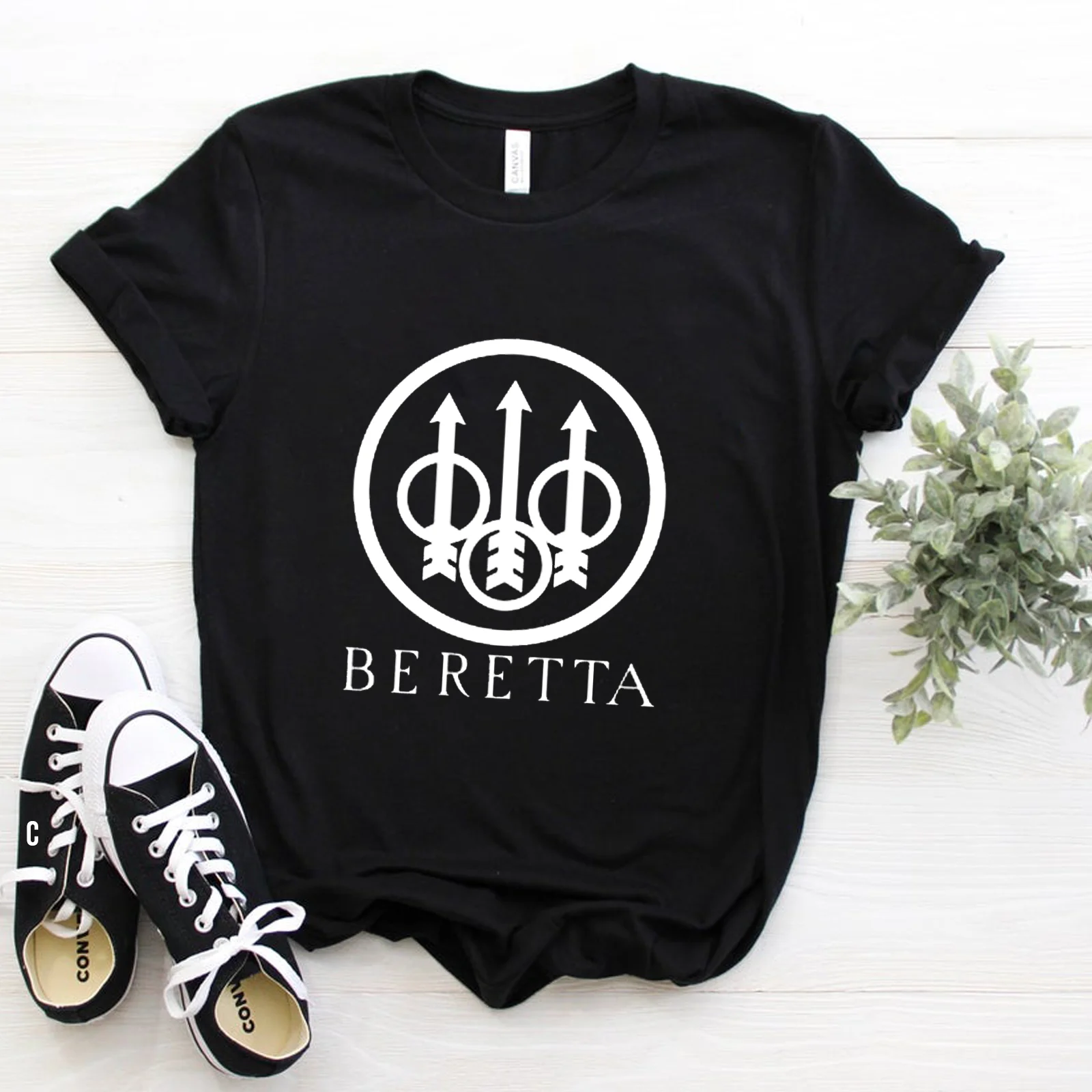 

BERETTA Firearms Guns Logo Men's Black T-Shirt Size S to 3XL