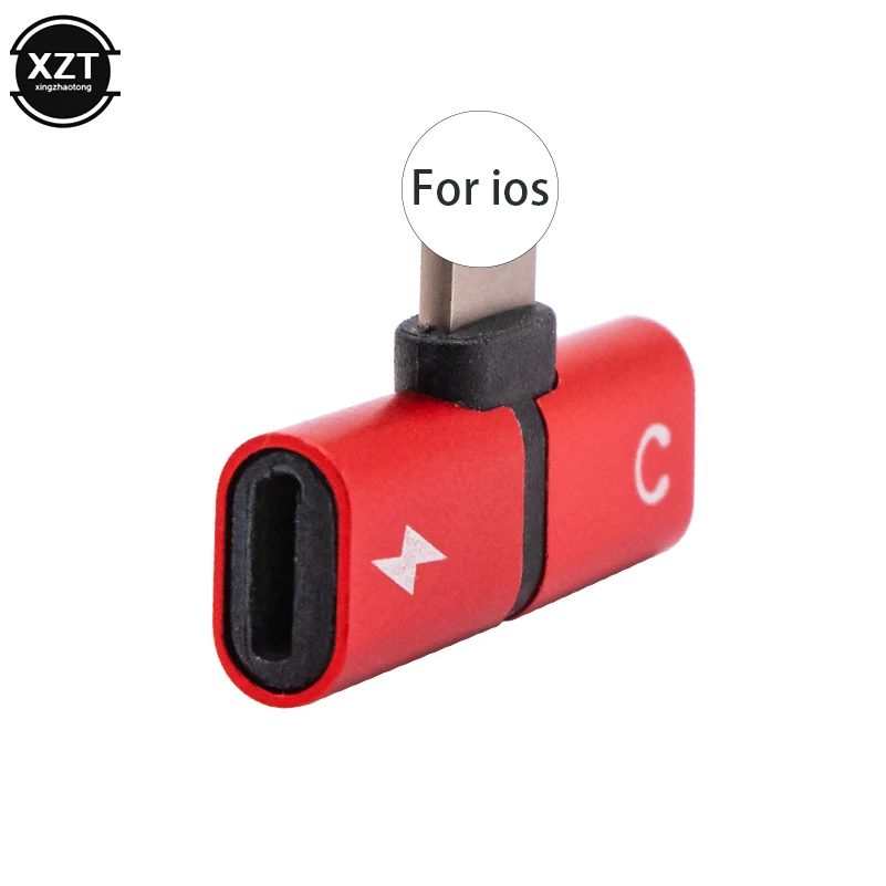 

Mini Portable 2 in 1 Dual Lightning Headphone Jack Charging Adapter Calling Audio Cable For Iphone