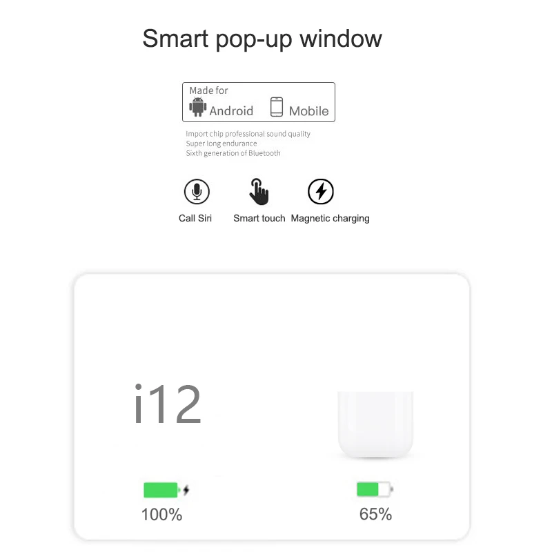 Беспроводные наушники i12 Tws Bluetooth 5 0 матовые наушники-вкладыши Macaron гарнитура с