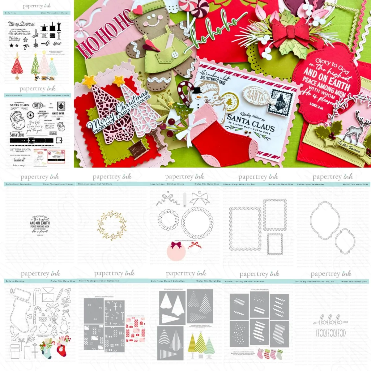 2024 Рождественские носки North Pole Mail Салфетки Деревья Металлические штампы