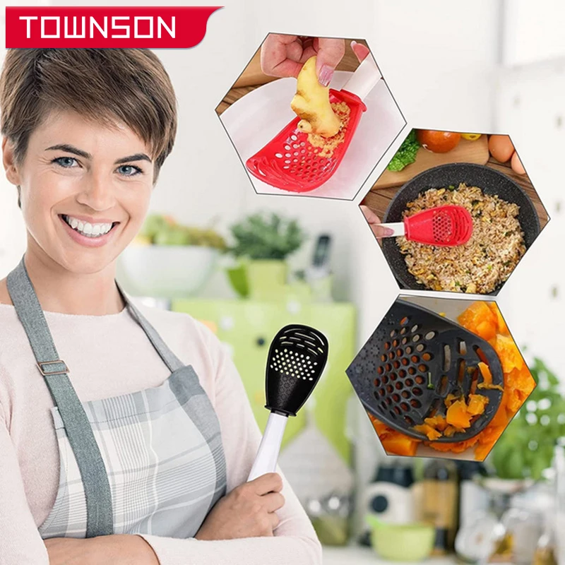 

Multi-function cooking spoon colander Mashed Ginger Garlic Spoon grinding spoon Potato Masher kitchen tools kitchen accessories