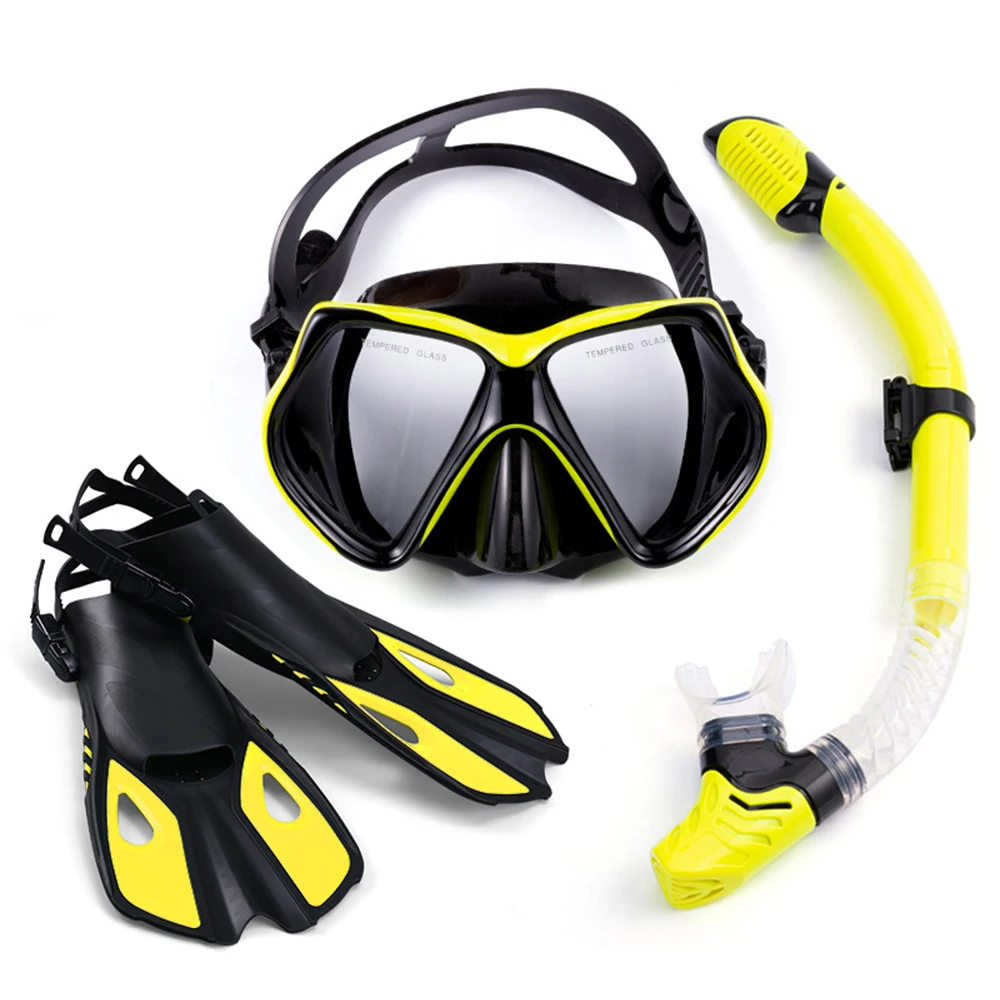 

Scuba Diving Mask And Snorkels Anti-Fog Goggles Glasses Adults Diving Swimming Snorkeling Tube Set Snorkeling Three Piece Set