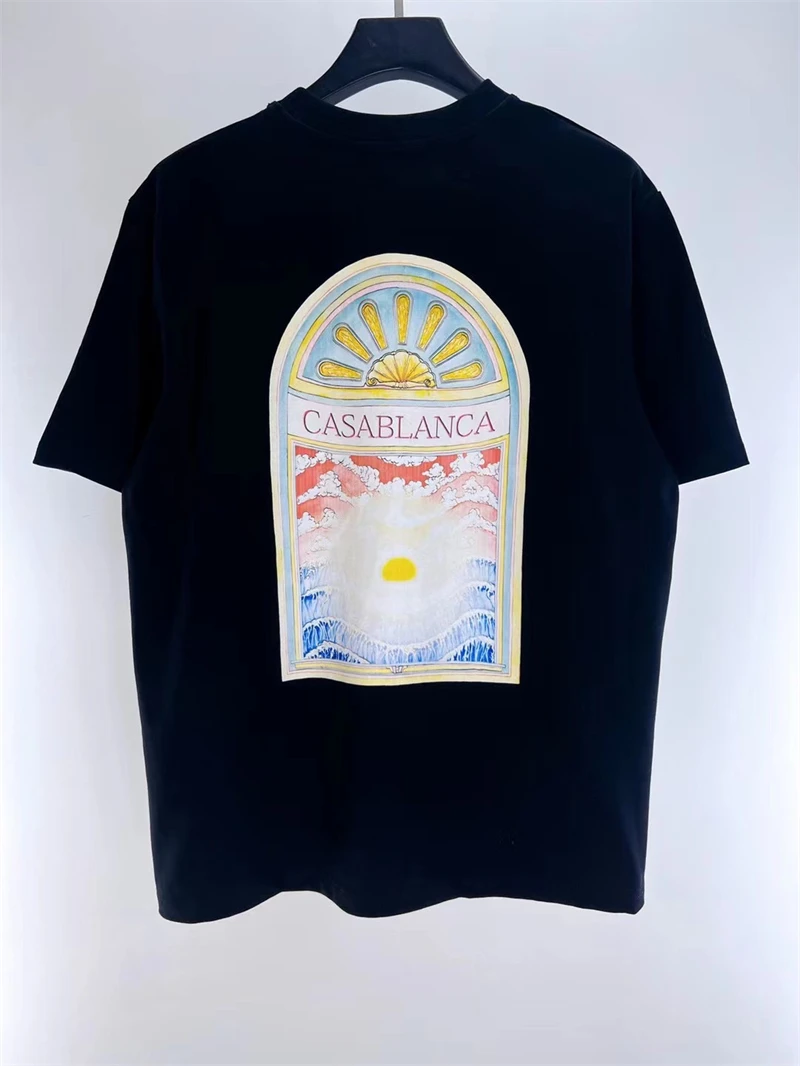 

New Black White Casablanca T-Shirt Men Women T Shirts Summer Style Top Tee y2k