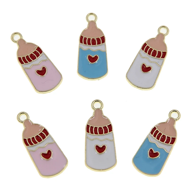 

50pcs Enamel Summer Drink Ice Cream Charms for Jewelry Making Milk Juice Bottle Pendants Necklaces Earrings Bracelets DIY Crafts