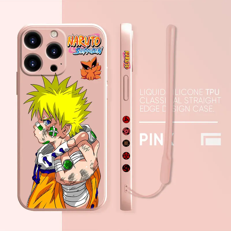 

Luxury Candy Color Phone Case For iPhone 13 12 11 Pro Max Mini X XR XS Max 7 8 6 6s Plus SE Shell Naruto Kakashi Logo Battle