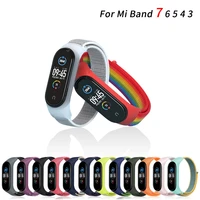strap for mi band 7 6 strap nylon sport loop watch belt mi band 6 wristband for xiaomi mi band 7 6 5 4 3 bracelet pulsera correa