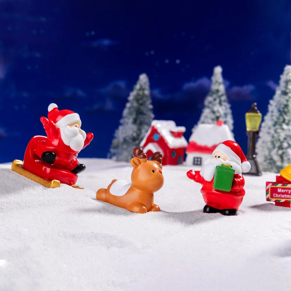 Рождественские миниатюрные украшения рождественские елки сани-снеговики