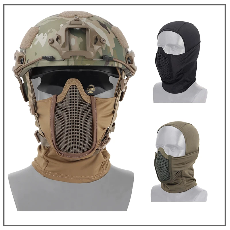 

Outdoor Military Hunting Protection Metal Mesh Mask Military Tactical Balaclava Mask Air Gun Colorful Ball Half Mask