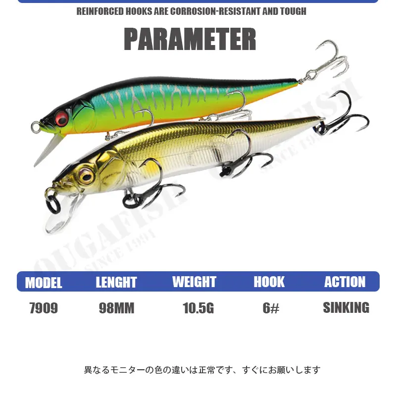 Jerkbait Minnow Fishing Lure 10.5g 98mm Suspend Water Isca Artificial Pesca Accesorios Peche A La Carpe Fish Leurre Carnassier