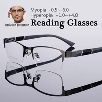 zuee half frame reading glasses men women high quality diopter glasses business male presbyopic eyeglasses 1 0 2 0 3 0 4 0