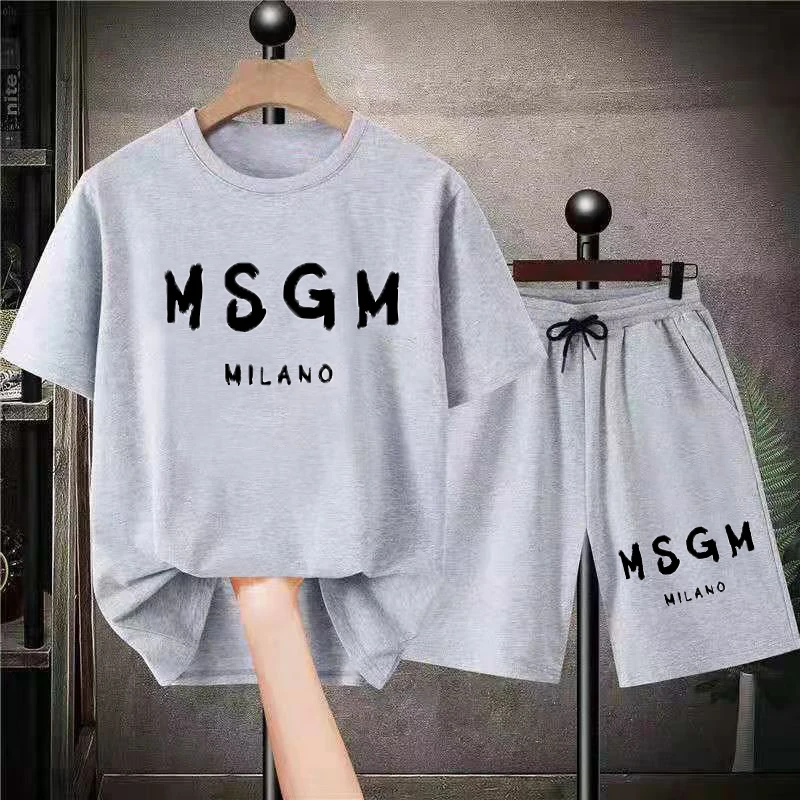 2023 New Summer Men Women T-Shirt Luxury Brand Two-Piece Set Oversized Shorts T Shirt Leisure Fashion Cotton Tee Free Shipping