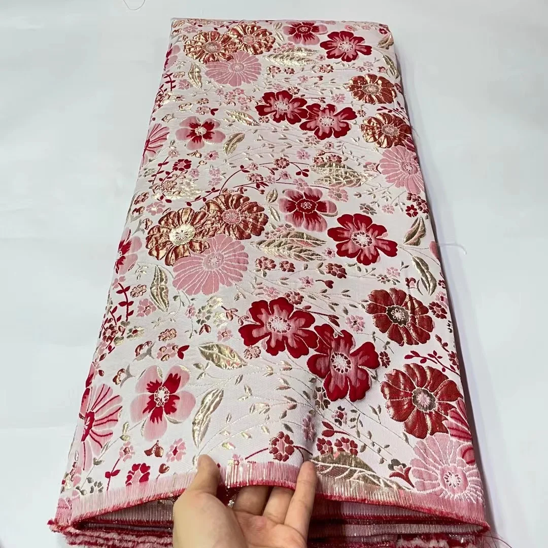 

Unique Jacquard Embroidery African Lace Fabric 2022 High Quality Brocade Tissue French Mesh Lace Fabric Weave For Wedding Dress