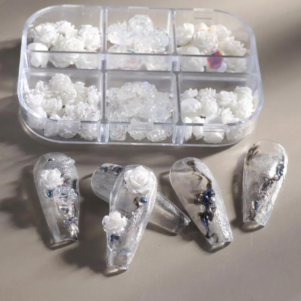 Аксессуары для дизайна ногтей 90 шт./компл. 2022 форма цветка смола с 3D-эффектом