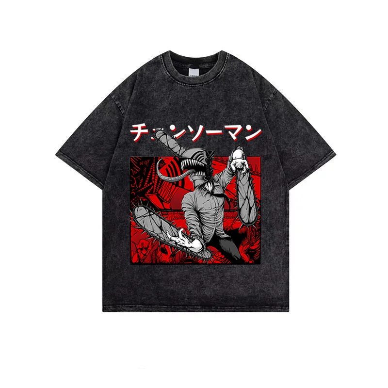 

Harajuku Girls Clothes Streetwear Anime Hip Hop Tshirt Chainsaw Man T-shirt Short Sleeve T Shirt Women Oversized Washth Y2k Tops