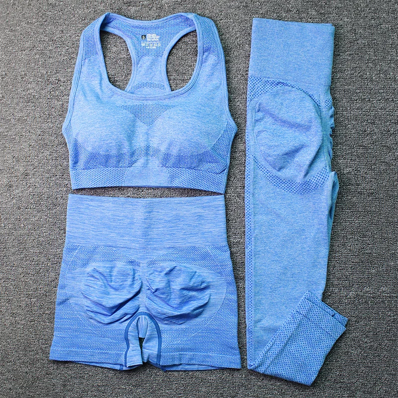 2/3PCS Seamless Yoga Set Women Leggings Women Tracksuit High Waist Outfit Sportswear Suit Fitness Workout Sport Set Gym Clothing