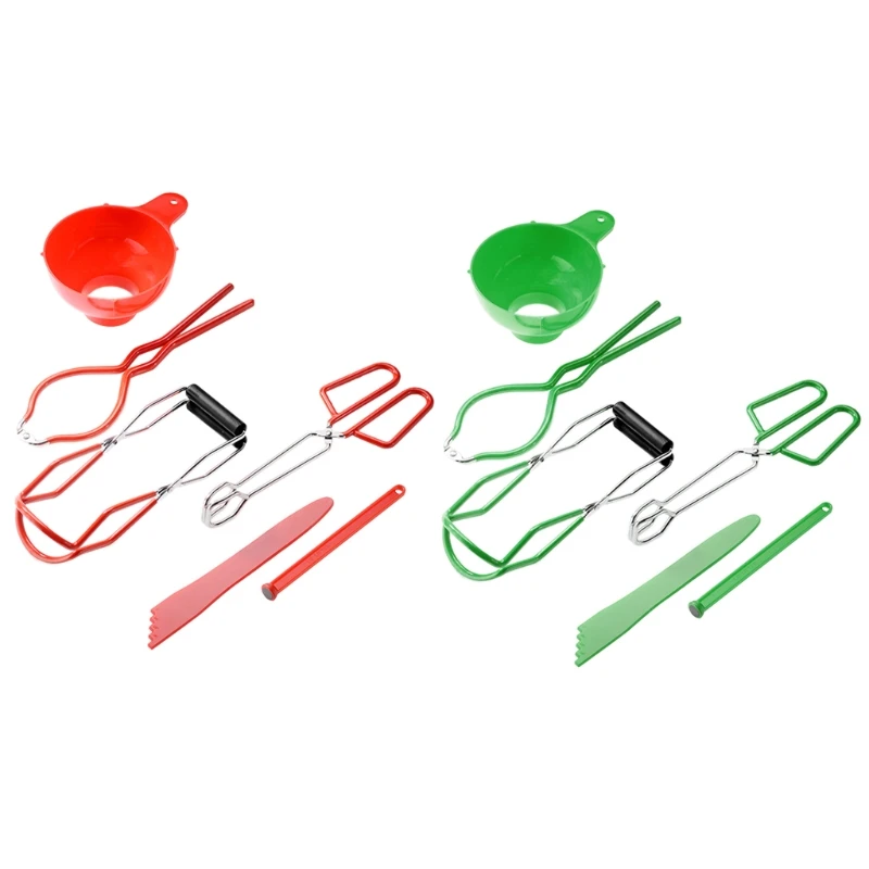 

6Pcs/set Stainless-Steel Canning Kit Include Canning Funnel,Jar Lifter,Jar Wrench,Lid Lifter,Canning Tongs,Bubble Popper 367A