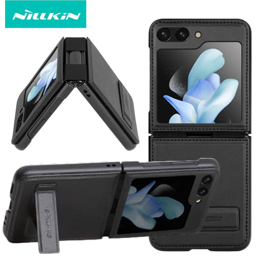 

Nillkin For Samsung Galaxy Z Flip 5 Qin Leather Case With Magnetic Leather Bracket Folding Back Cover For Samsung Z Flip 5 Case