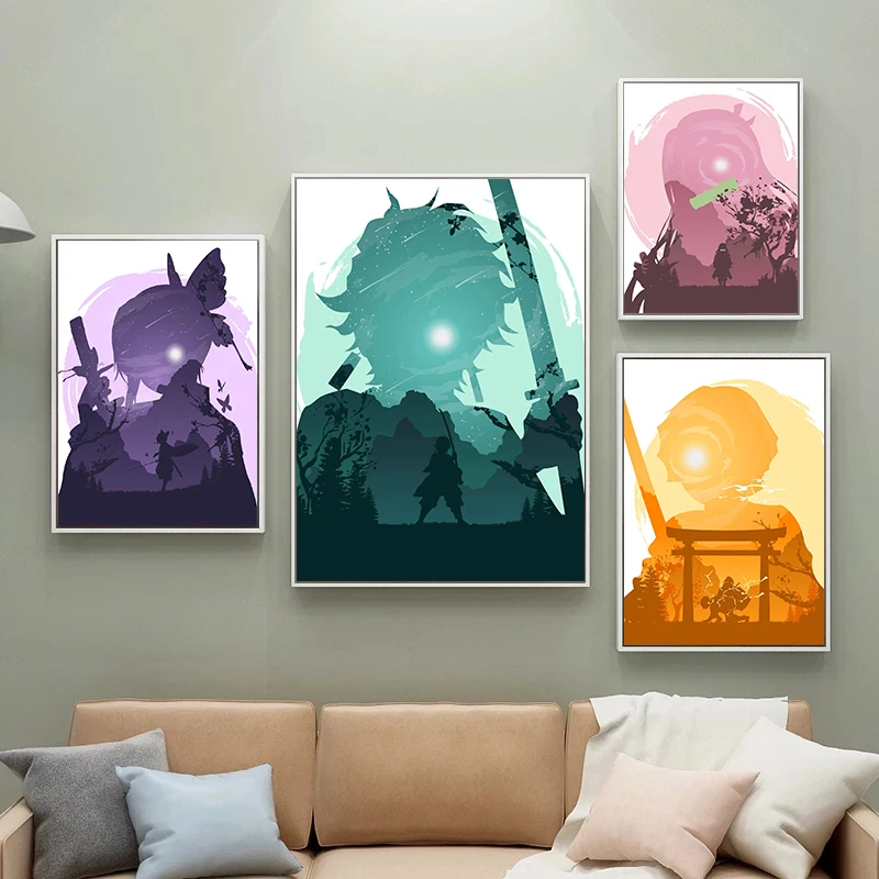 

Minimalist Anime Canvas Painting Wall Art Demon Slayer Tanjiro Manga Comic Posters and Prints Picture Living Room Decor Quadros