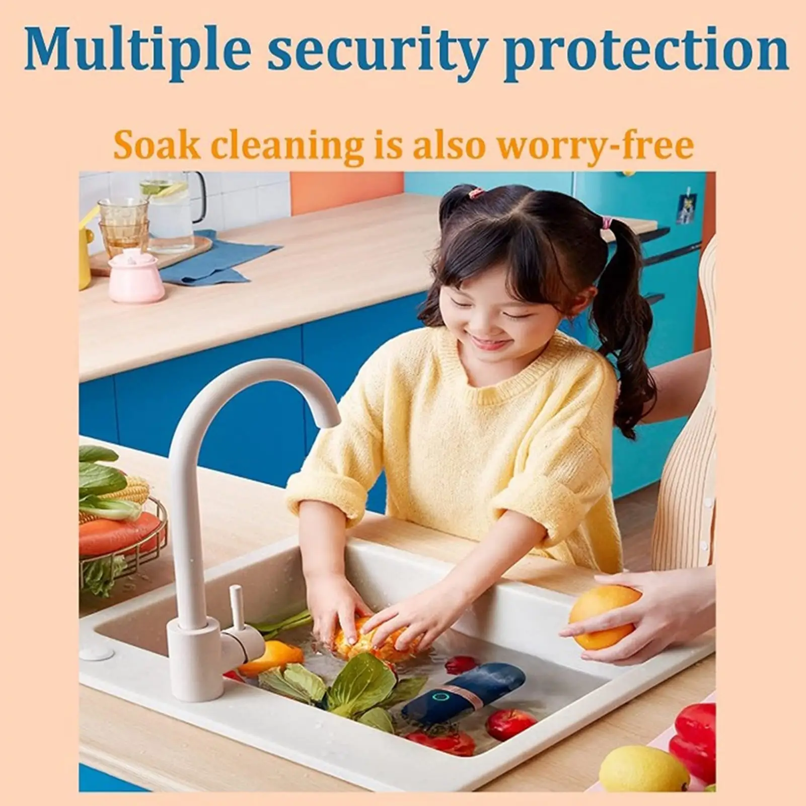 

Fruit And Vegetable Washing Machine 4400mah USB Rechargeable Cleaner Fruit Vegetable Washing Machine Wireless One-button