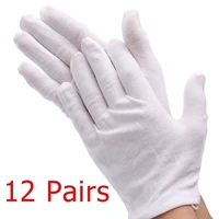 1612 pairs white soft cotton gloves coin jewelry inspection lightweight work protective gloves for women men