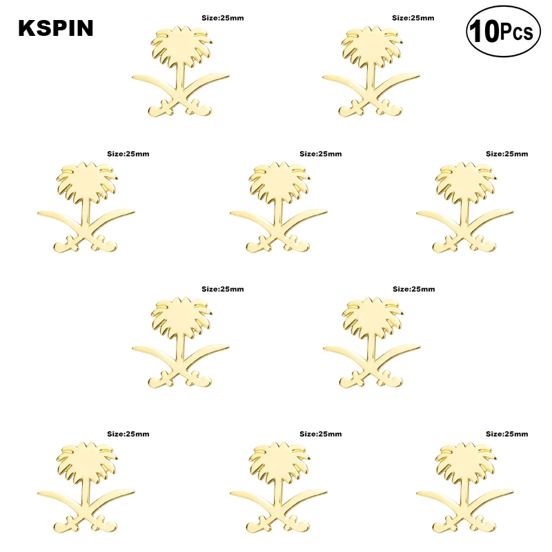 

Gold Coconut Tree Lapel Pin Flag badge Brooch Pins Badges 10Pcs a Lot