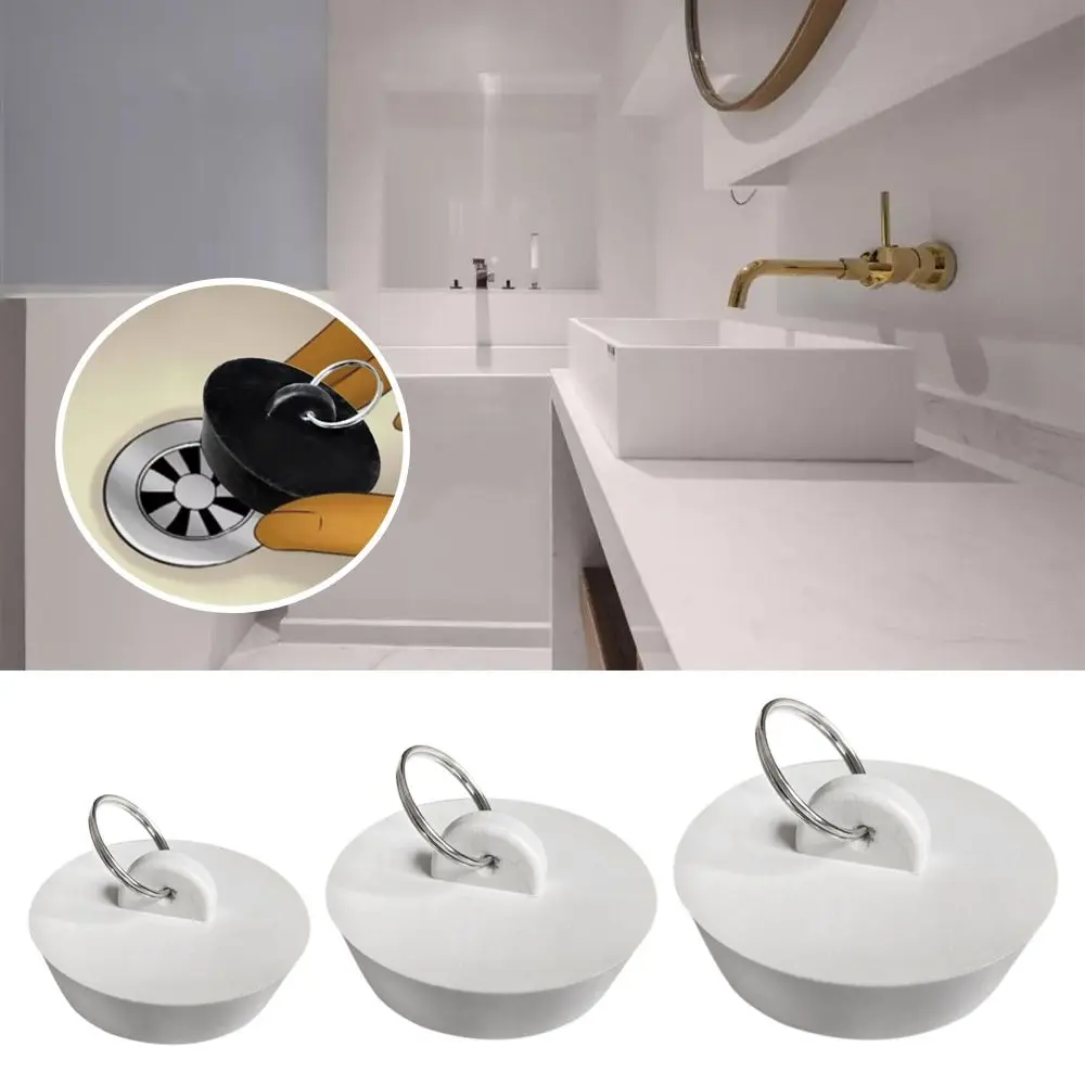 

3pcs/set Useful Leakage-proof Rubber Washroom Kitchen Sewer Bathroom Supplies Bathtub Stopper Drain Cover