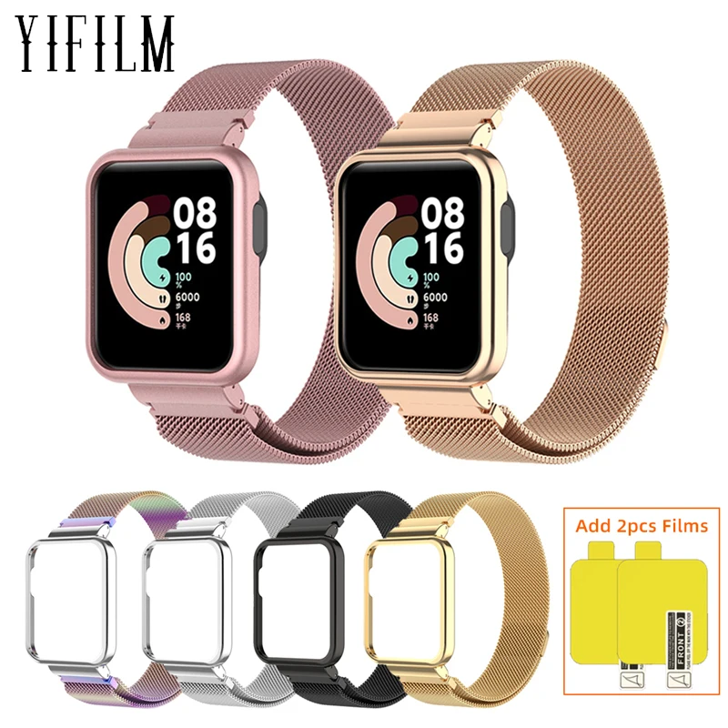 

Ремешок «Миланская петля» 2 в 1 для Xiaomi Watch Lite, защитный чехол для Redmi Watch 2 Lite, Магнитный чехол для Mi Watch Lite 2, браслет