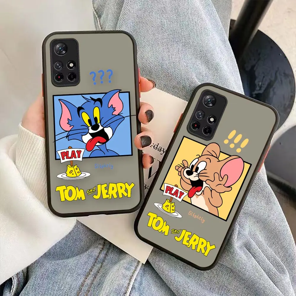 

Matte Case Funda Coque For Redmi NOTE 11 10 9T 9S 9 8 5G 4G PRO 7 6 5A 5 4 3 2 PRIME Clear Case Capa Anime T-Tom And Jerry