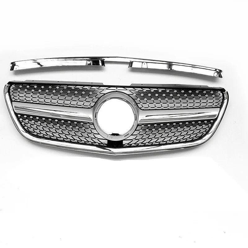 

Hood Mesh Diamond Style Front Bumper Grille Racing Grill For Mercedes W448 Benz Vito V 2021 Upgrade Modified Tuning Styling