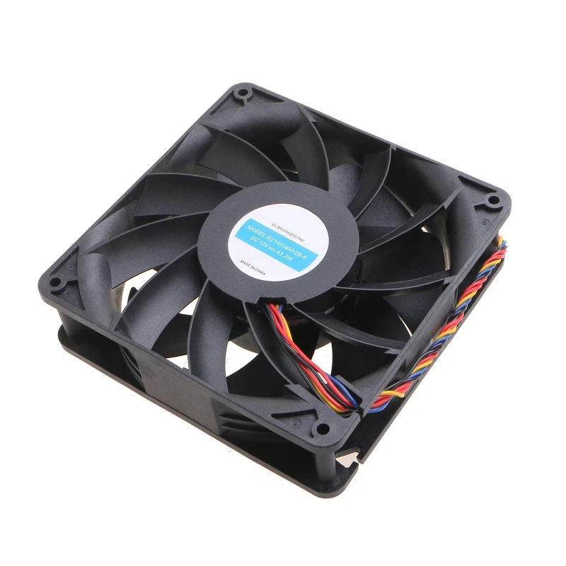 

M2EC Computer Case Cooling Fan High Speed 6000 Round Per Min Cooler Fan Replacement Accessory RZ14038H12B-6 DC 12V 43.2W 6p