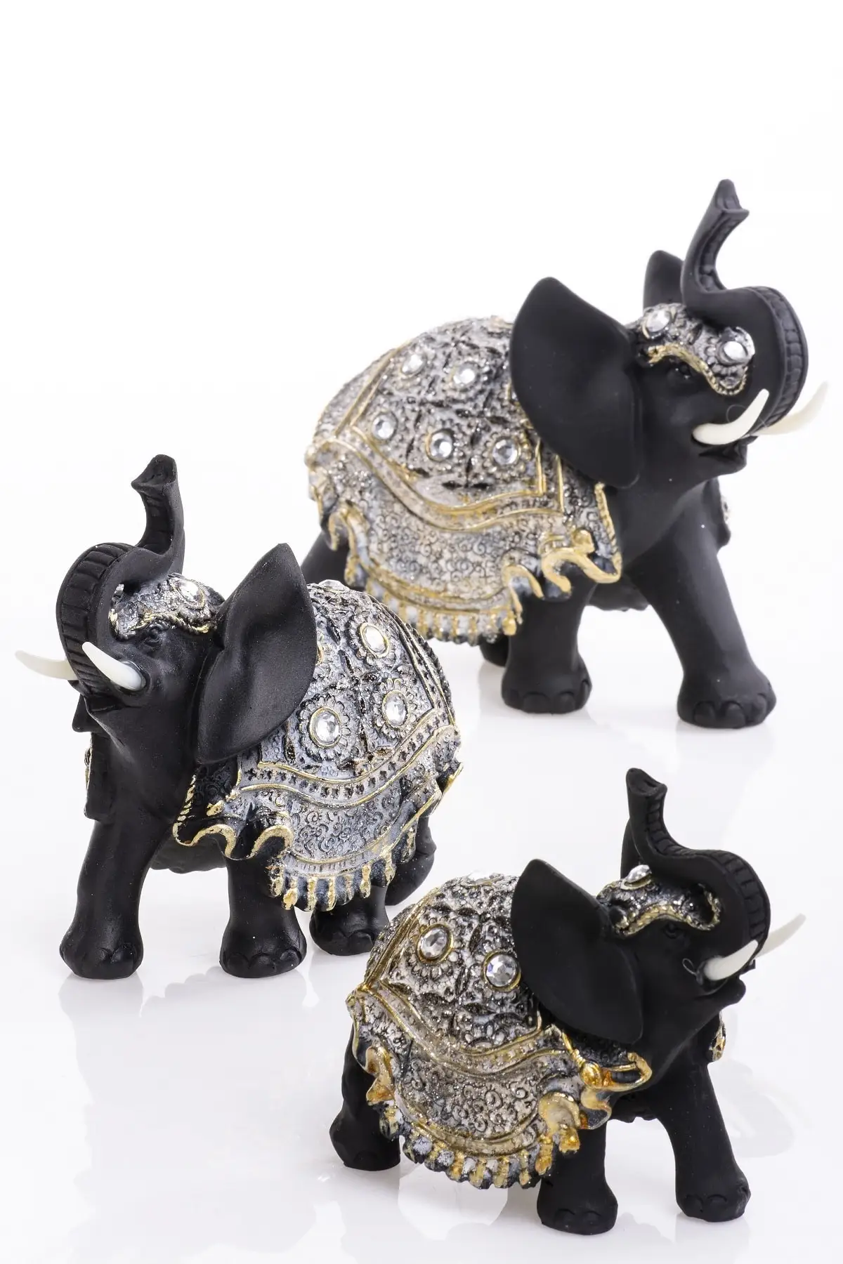 

Black elephant trinket set Ornament Bibelot