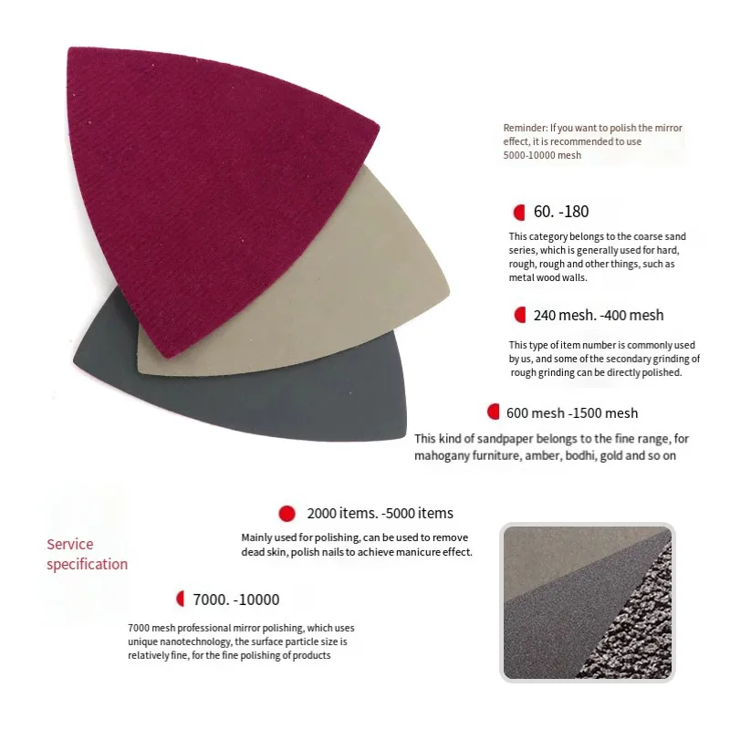 15 ~ 70 шт. 90*90*90 мм треугольная флокированная наждачная бумага WET &amp DRY абразивная