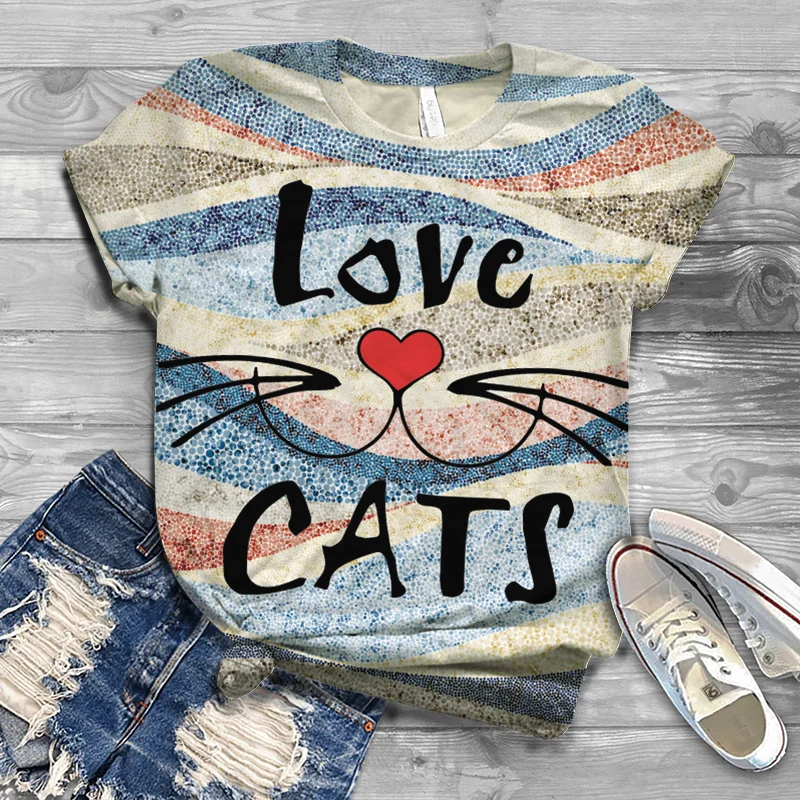 

3DT couple printed short sleeved T-shirt, comfortable and loose street clothes, popular summer top, new style in 2022