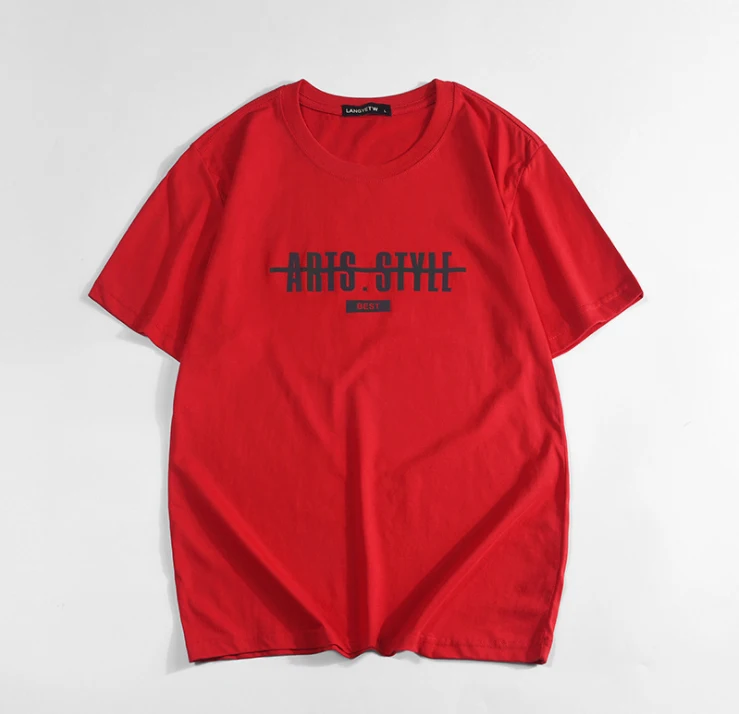 

American and European pop Solid color cotton sports short sleeve round neck advertising custom logo cultural GBB66